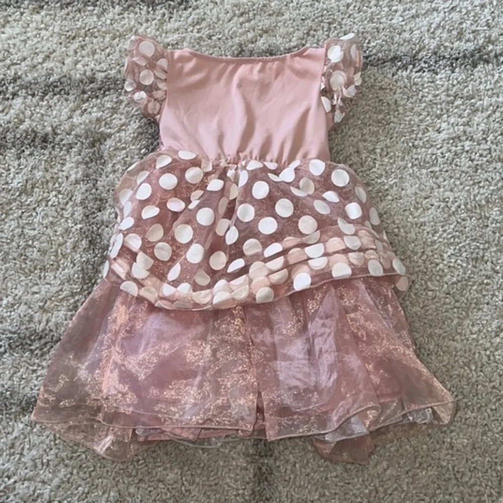 Disney Minnie Mouse Deluxe Rose Gold Halloween Costume Dress XS 3T-4T - Picture 7 of 9